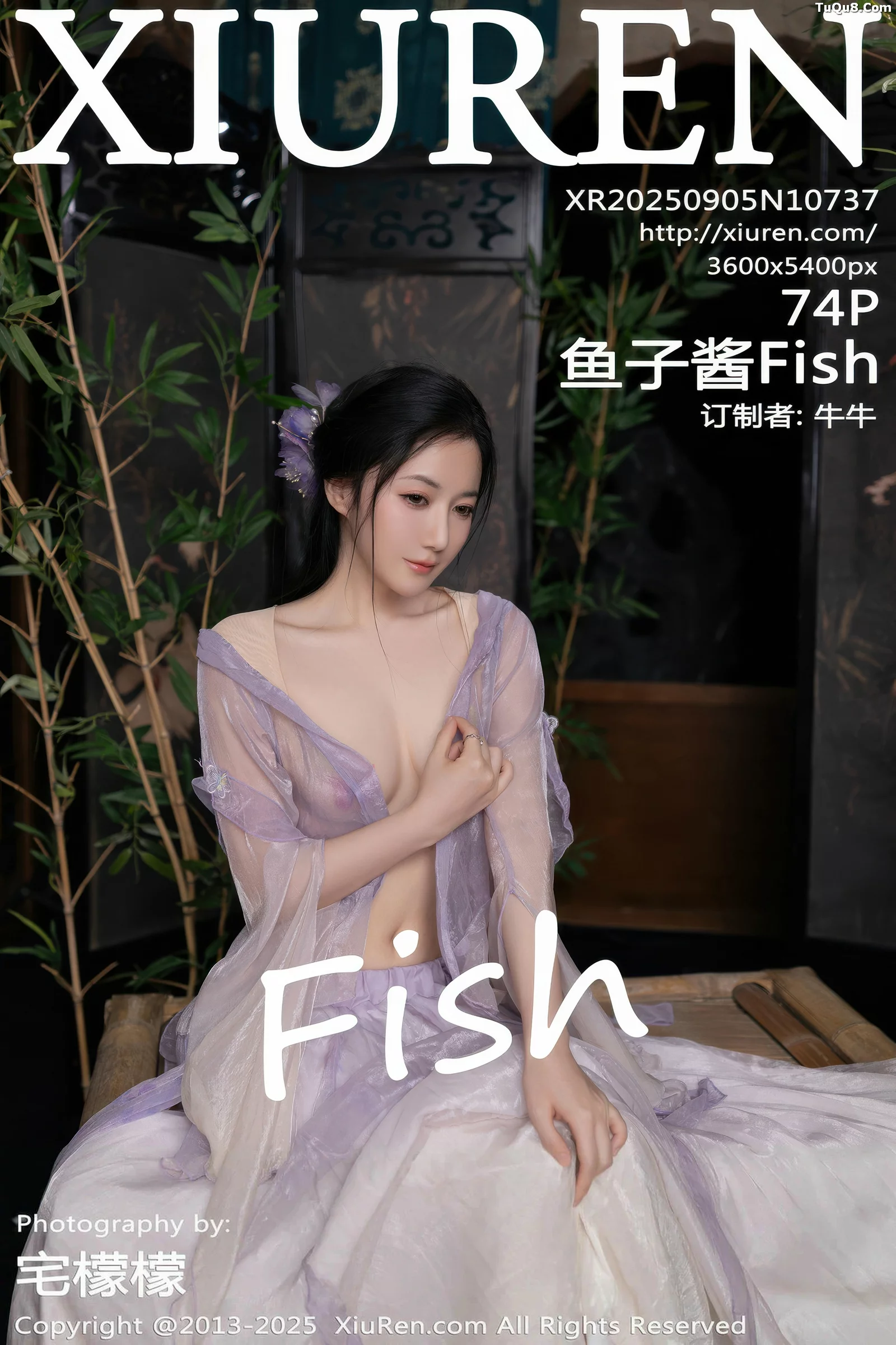 Xgyw.Org_[XiuRen秀人网]No.10737_模特鱼子酱Fish性感紫色连衣裙配白色丝袜秀曼妙身姿诱惑写真74P