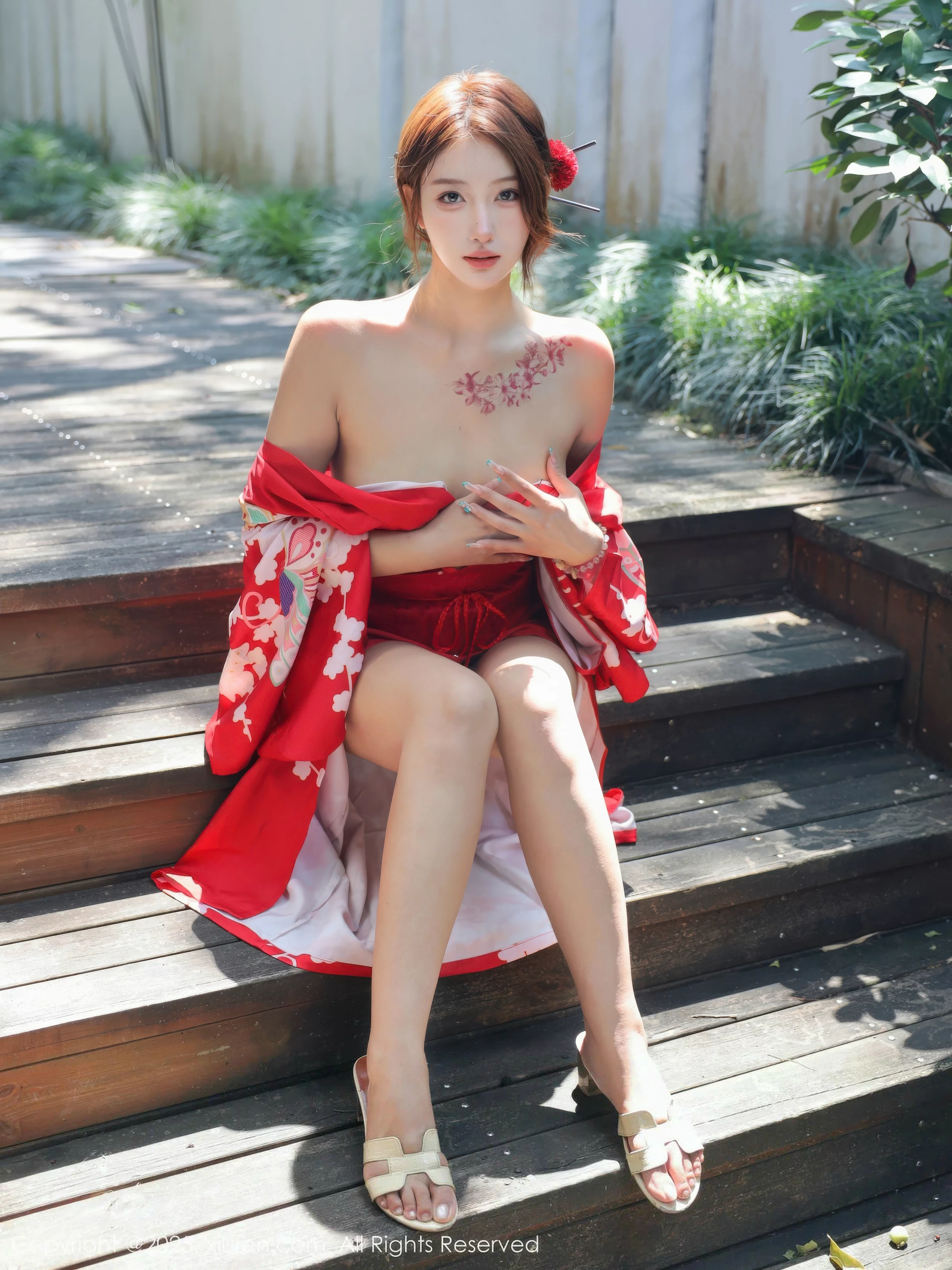 Xgyw.Org_[XiuRen秀人网]No.10683_模特金允希Yuki户外性感红色和服半脱秀完美身材惹火诱惑写真80P