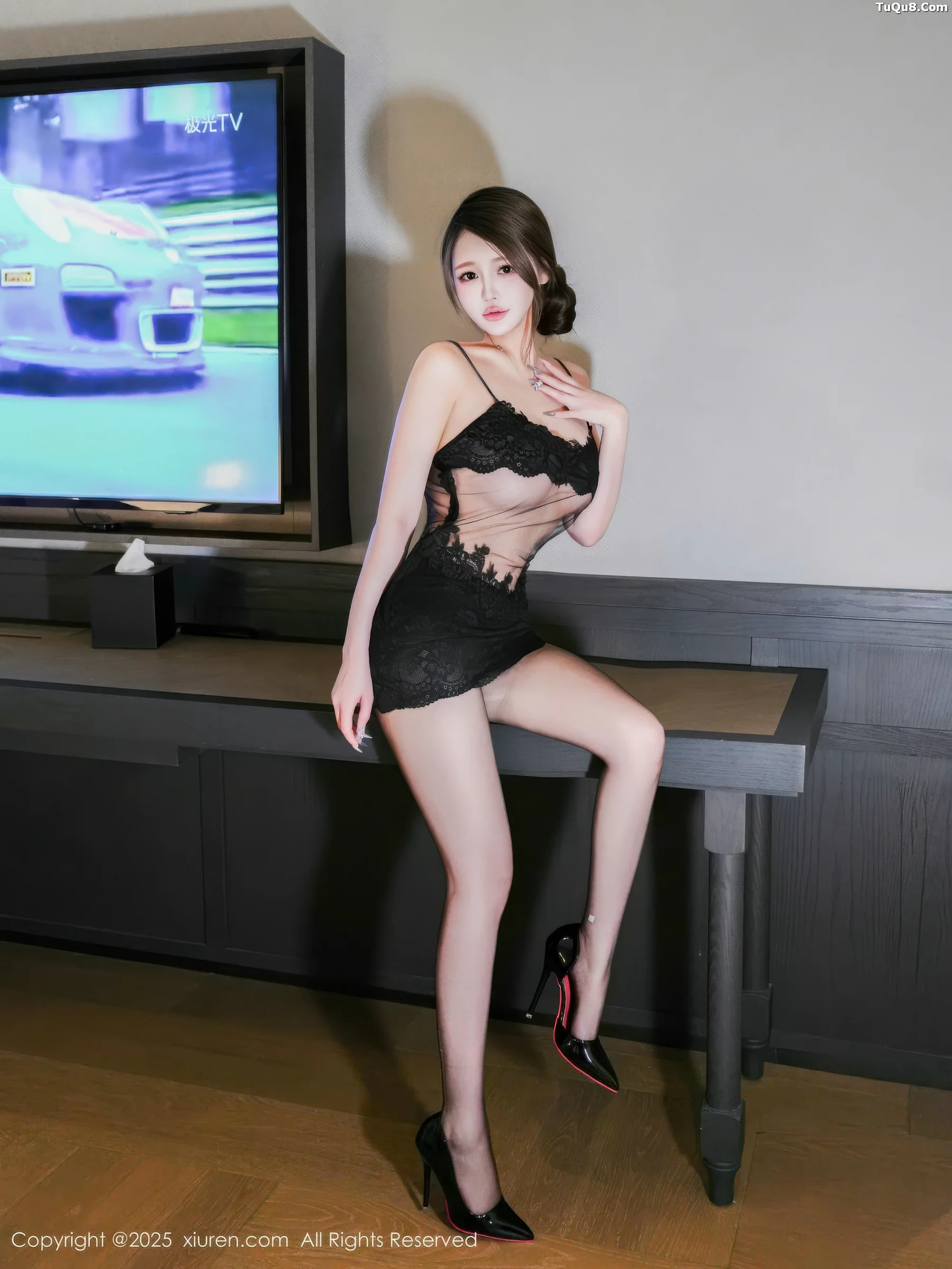 Xgyw.Org_[XiuRen秀人网]No.10929_模特甜妮性感黑色情趣内衣配超薄黑丝秀丰腴身姿迷人诱惑写真59P