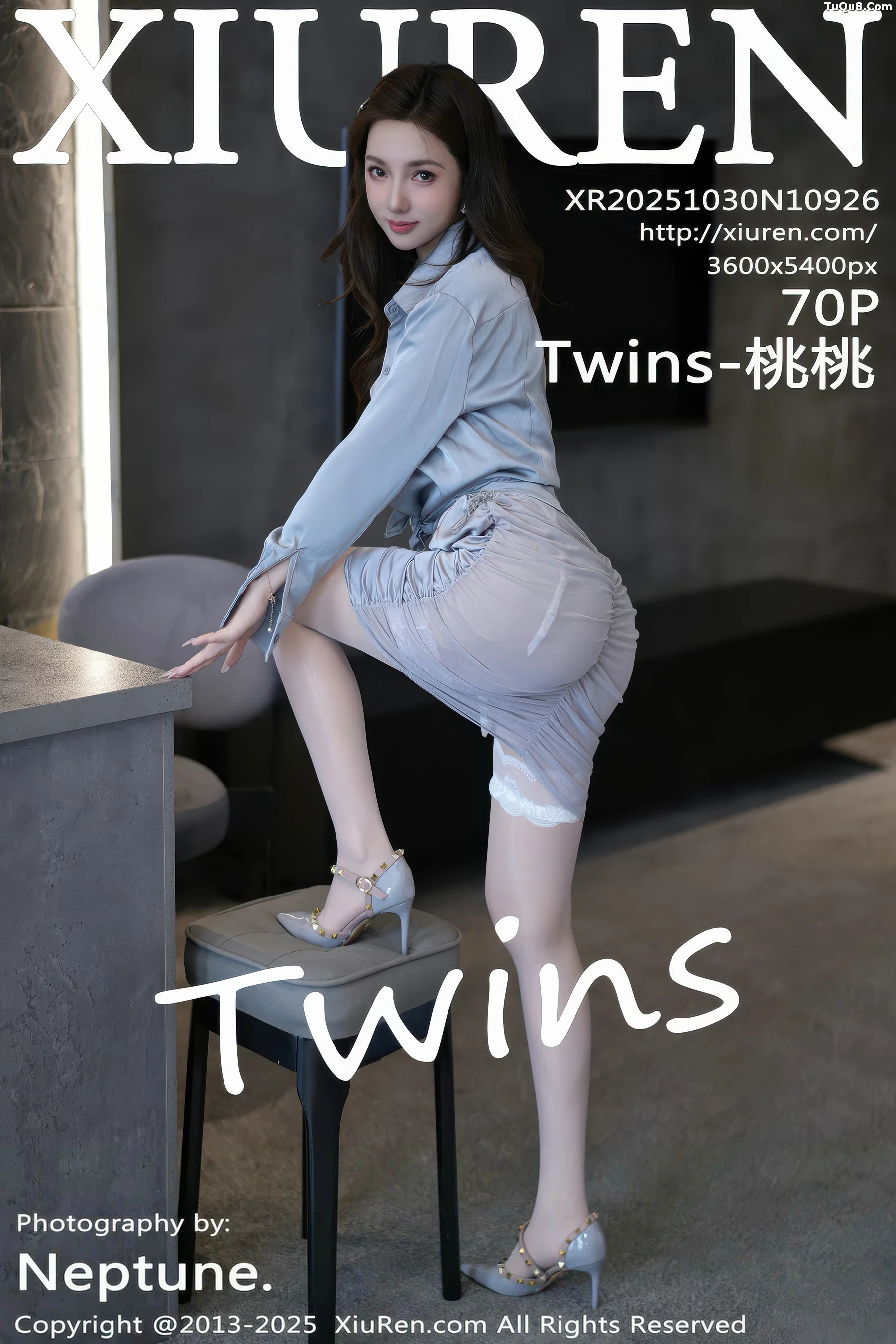 Xgyw.Org_[XiuRen秀人网]No.10926_模特Twins-桃桃性感浅色连衣短裙配白丝吊袜秀曼妙身姿诱惑写真70P
