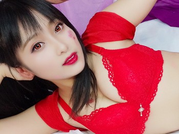 动漫博主洛璃LoLiSAMA红女妖主题性感红色薄纱露红色蕾丝内衣秀曼妙身姿诱惑写真93P